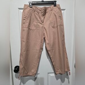 LOFT Blush Pink Cropped Drawstring Pants